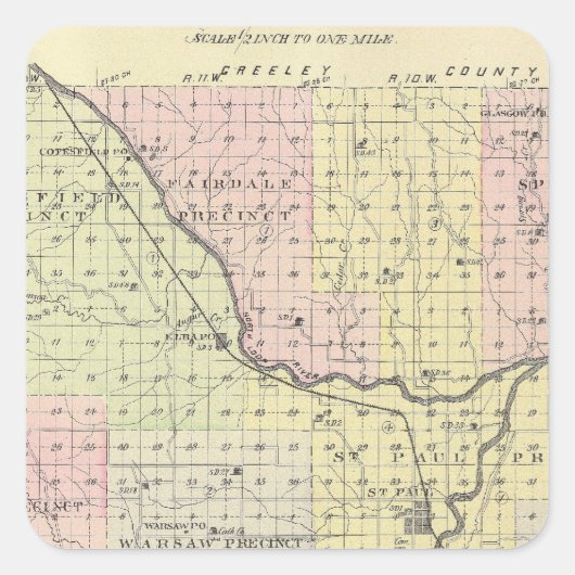 Howard Landkreis, Nebraska Quadratischer Aufkleber (Vorderseite)