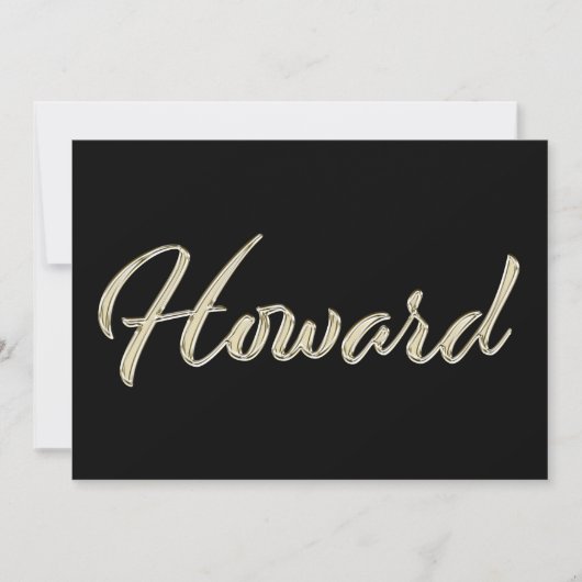 Howard Name white gold Handwriting Karte (Vorderseite)