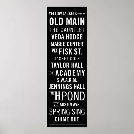 Howard Payne Subway Sign Poster (Vorne)