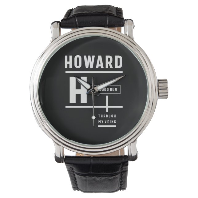 Howard Personalisiert Name Birthday Gift Armbanduhr (Vorderseite)