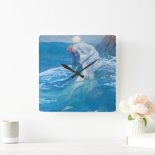Howard Pyle - Die Meerjungfrau Quadratische Wanduhr (Zuhause)