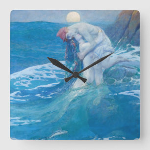 Howard Pyle - Die Meerjungfrau Quadratische Wanduhr