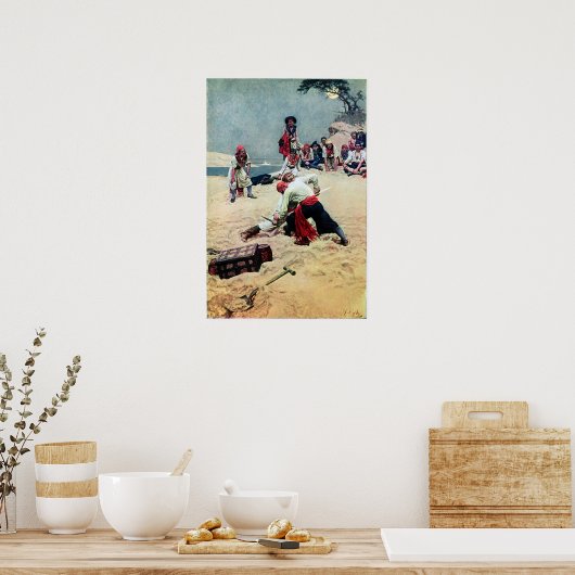 Howard Pyle Who soll Kapitän sein Poster (Küche)