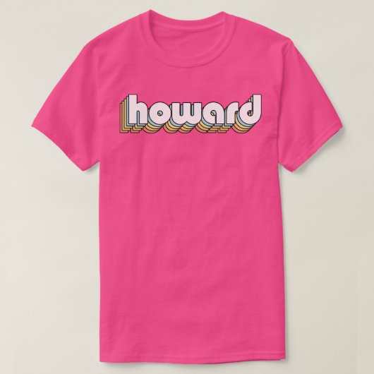 Howard Retro Rainbow Typografie Faded Style T-Shirt (Design vorne)