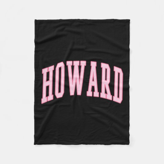 Howard Vintag Preppy Varsity Pink Sports Fleecedecke (Vorderseite)