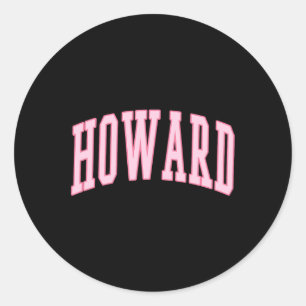 Howard Vintage Preppy Varsity Pink Sport Runder Aufkleber