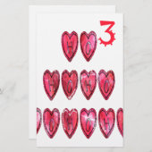 Howaro! Weihnachtsherzen Text Weihnachten Liebe de Briefpapier (Vorne/Hinten)