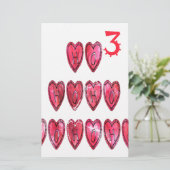 Howaro! Weihnachtsherzen Text Weihnachten Liebe de Briefpapier (Stehend Vorderseite)