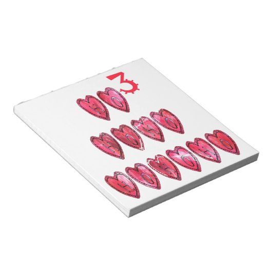 Howaro! Weihnachtsherzen Text Weihnachten Liebe de Notizblock (angewinkelt)