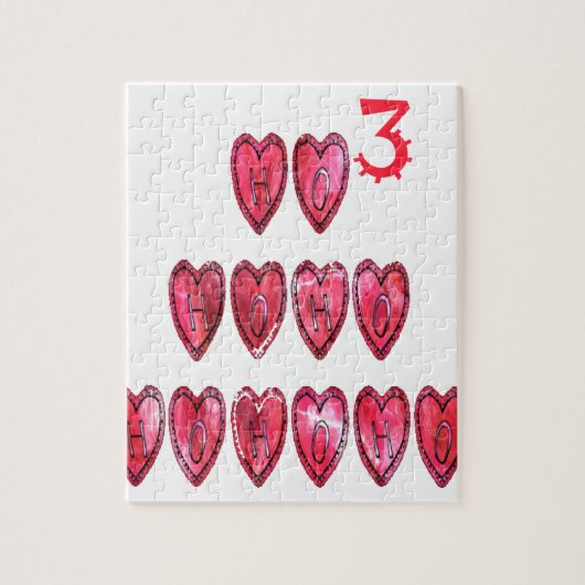 Howaro! Weihnachtsherzen Text Weihnachten Liebe de Puzzle (Vertikal)