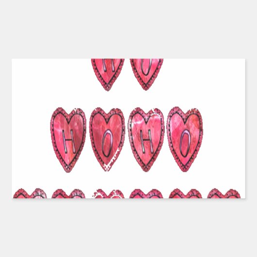 Howaro! Weihnachtsherzen Text Weihnachten Liebe de Rechteckiger Aufkleber (Vorderseite)