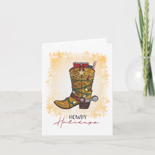 Howday Weihnachten Lights Cowboy Boot (Vorderseite)