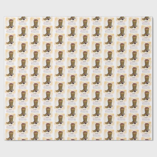 Howday Weihnachten Lights Cowboy Boot Geschenkpapier (Flach)