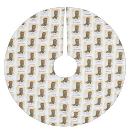 Howday Weihnachten Lights Cowboy Boot Polyester Weihnachtsbaumdecke