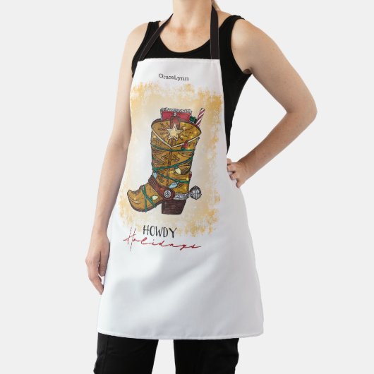 Howday Weihnachten Lights Cowboy Boot Schürze (InSitu)