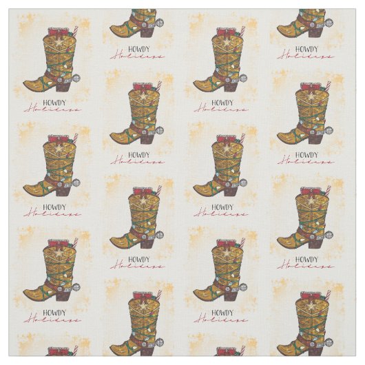 Howday Weihnachten Lights Cowboy Boot Stoff (Muster)