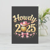 Howdy 2025 New Year Eve Cowboy Western Einladung (Stehend Vorderseite)