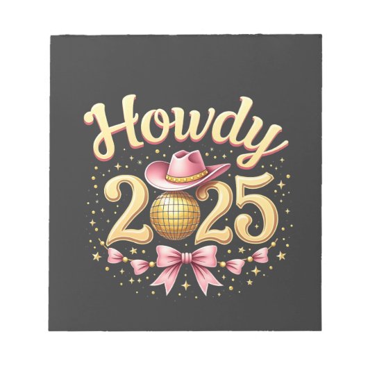 Howdy 2025 New Year Eve Cowboy Western Notizblock (Vorderseite)