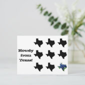 Howdy aus Texas Postcard Postkarte (Stehend Vorderseite)