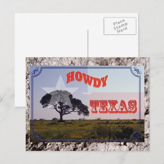 Howdy aus Texas Postkarte (Vorne/Hinten)
