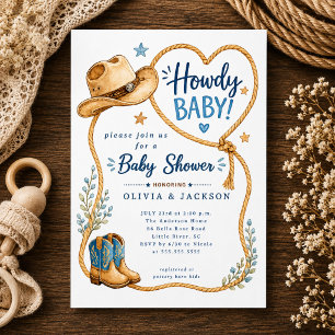 Howdy Baby Cowboy Baby Shower Einladung