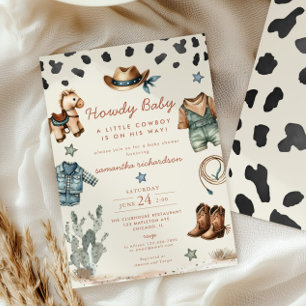 Howdy Baby Little Cowboy Baby Dusche Einladung