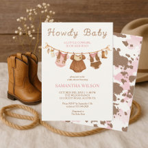 Howdy Baby Little Cowgirl Baby Shower Einladung