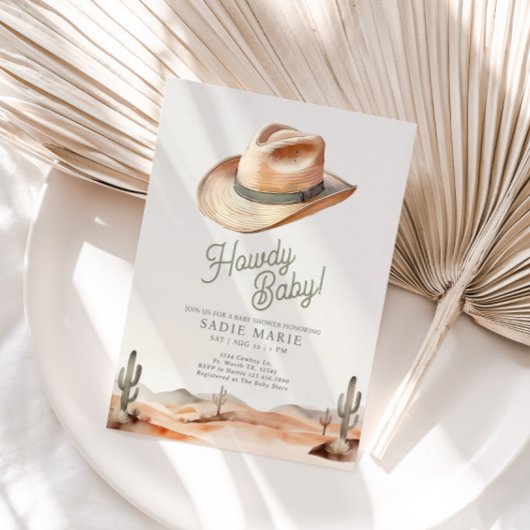 Howdy Baby Western Desert Baby Shower Einladung