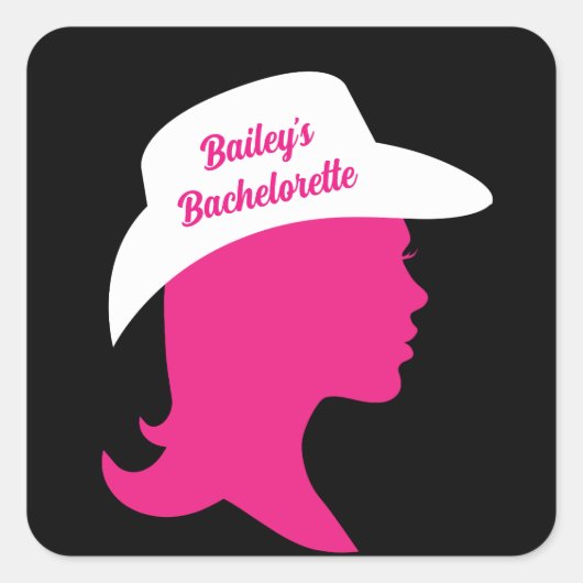 Howdy Bachelorette Quadratischer Aufkleber (Vorderseite)