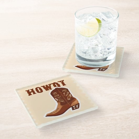 HOWDY Bar Glass Untersetzer (Schrägansicht)