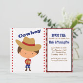 HOWDY! Boys Cowboy zum Geburtstag Einladung (Stehend Vorderseite)