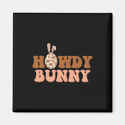 Howdy Bunny Oaster Country Western Magnet (Vorne)