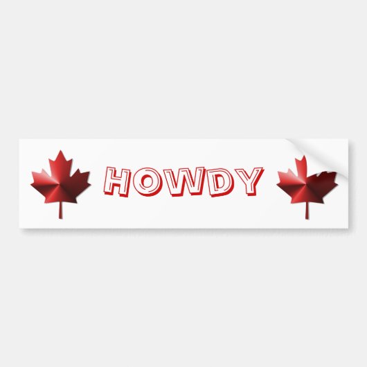 Howdy Canada Flag Mapsleaf Autoaufkleber (Vorne)