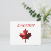 Howdy Canada Flag Mapsleaf Postcard Postkarte (Stehend Vorderseite)