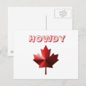 Howdy Canada Flag Mapsleaf Postcard Postkarte (Vorne/Hinten)