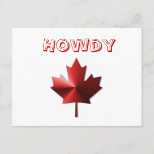 Howdy Canada Flag Mapsleaf Postcard Postkarte