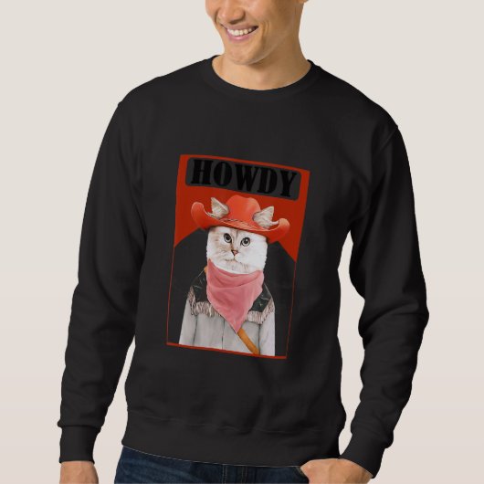 Howdy  Cat Meme Texan Sweatshirt (Vorderseite)