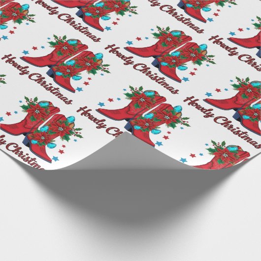 Howdy Christmas Boots Geschenkpapier (Ecke)