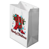 Howdy Christmas Boots Mittlere Geschenktüte (Rückseite Schrägansicht)