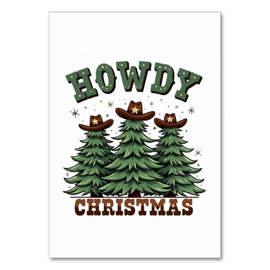 Howdy Christmas Cactus Western Xmas Tischnummer (Vorderseite)