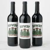 Howdy Christmas Cactus Western Xmas Weinetikett (Flaschen)