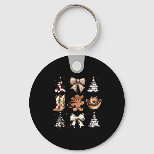 Howdy Christmas Cowboy Cowgirl Gingerbread Coquett Schlüsselanhänger (Vorderseite)