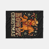 Howdy Christmas Cowboy Gingerbread Design Fleecedecke (Vorderseite (Horizontal))