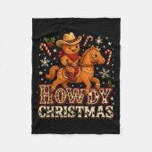 Howdy Christmas Cowboy Gingerbread Design  Fleecedecke (Vorderseite)