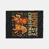 Howdy Christmas Cowboy Gingerbread Design Fleecedecke (Vorderseite (Horizontal))