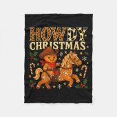 Howdy Christmas Cowboy Gingerbread Design Fleecedecke (Vorderseite)