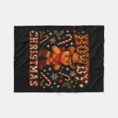 Howdy Christmas Cowboy Gingerbread Design  Fleecedecke (Vorderseite (Horizontal))