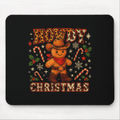 Howdy Christmas Cowboy Gingerbread Design Mousepad (Vorne)