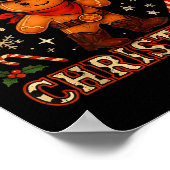 Howdy Christmas Cowboy Gingerbread Design Poster (Ecke)
