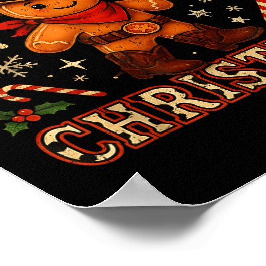 Howdy Christmas Cowboy Gingerbread Design  Poster (Ecke)